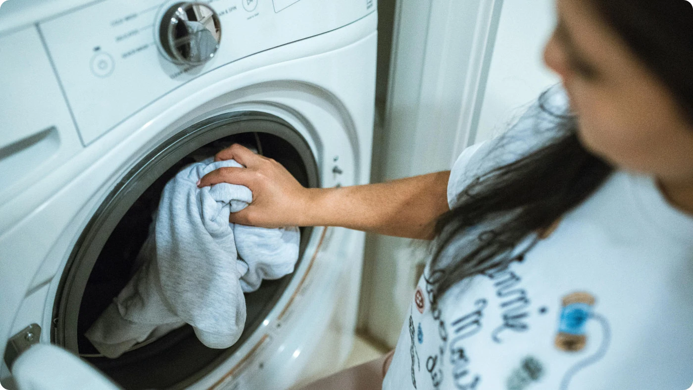 person doing the laundry